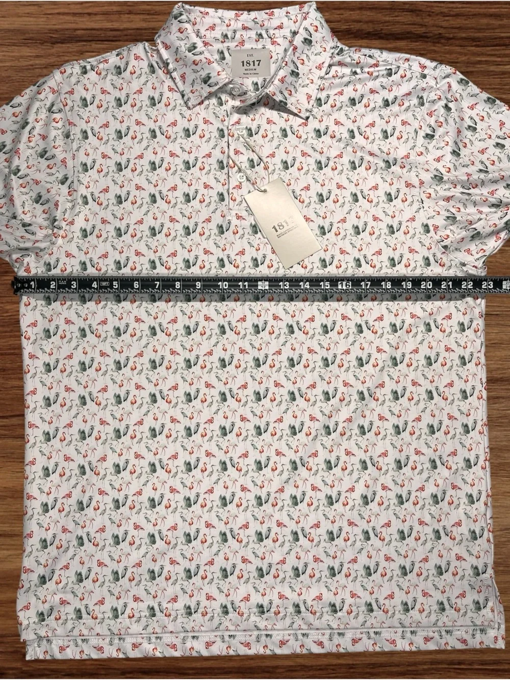 EST. 1817 Men’s White Performance Golf Polo. Medium - Picture 5 of 9